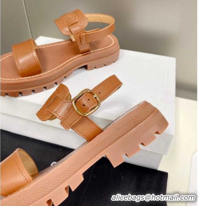 Duplicate Grade Celine Calfskin Sandals Brown 033130