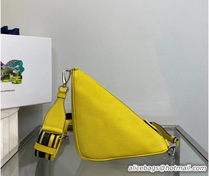 Reasonable Price Prada Leather Triangle shoulder bag 2EV055 yellow