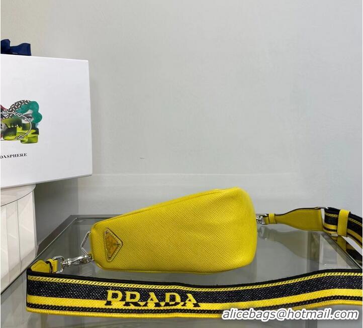 Reasonable Price Prada Leather Triangle shoulder bag 2EV055 yellow