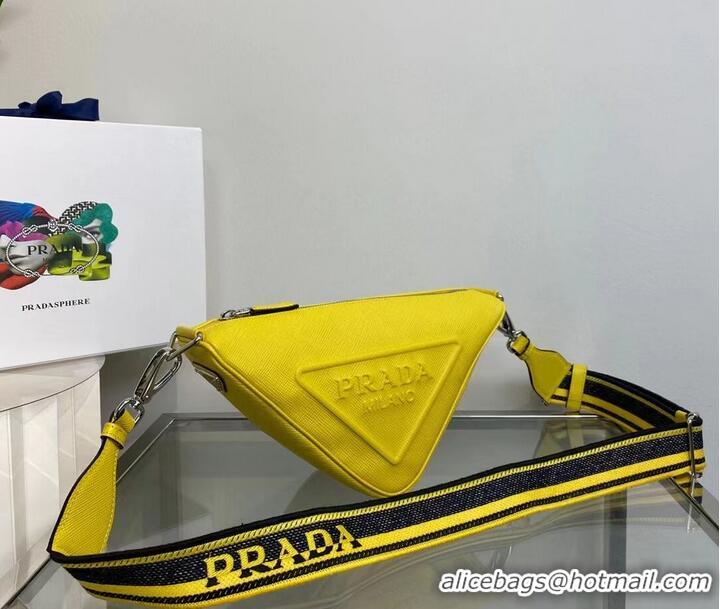 Reasonable Price Prada Leather Triangle shoulder bag 2EV055 yellow