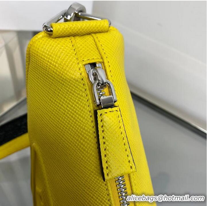 Reasonable Price Prada Leather Triangle shoulder bag 2EV055 yellow