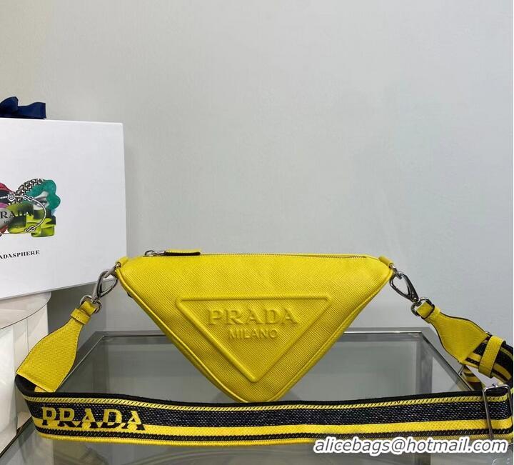 Reasonable Price Prada Leather Triangle shoulder bag 2EV055 yellow