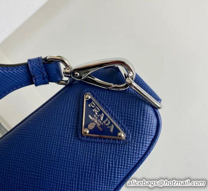 Buy Discount Prada Leather Triangle shoulder bag 2EV055 blue