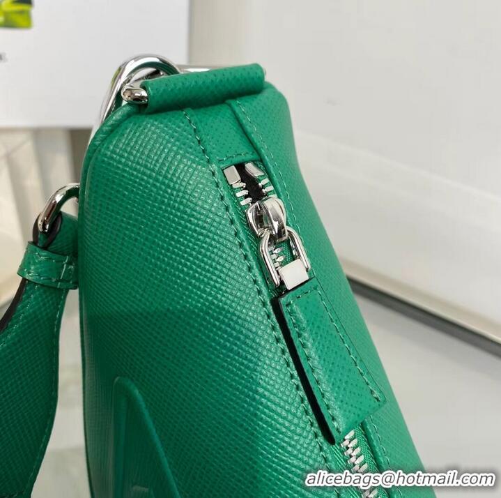 Top Quality Prada Leather Triangle shoulder bag 2EV055 green