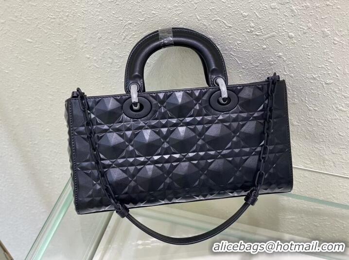 Famous Brand MEDIUM LADY DIOR BAG Cannage Lambskin C2811 Black