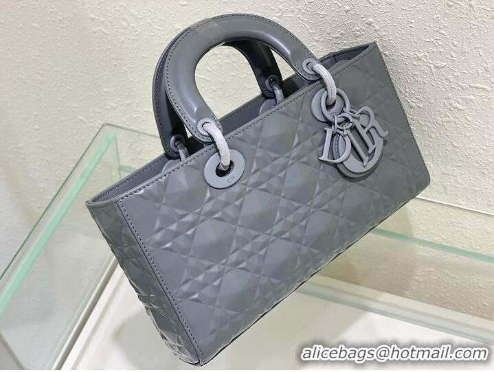 Good Quality MEDIUM LADY DIOR BAG Cannage Lambskin C2811 gray