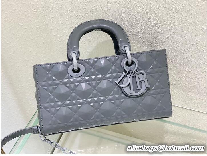 Good Quality MEDIUM LADY DIOR BAG Cannage Lambskin C2811 gray