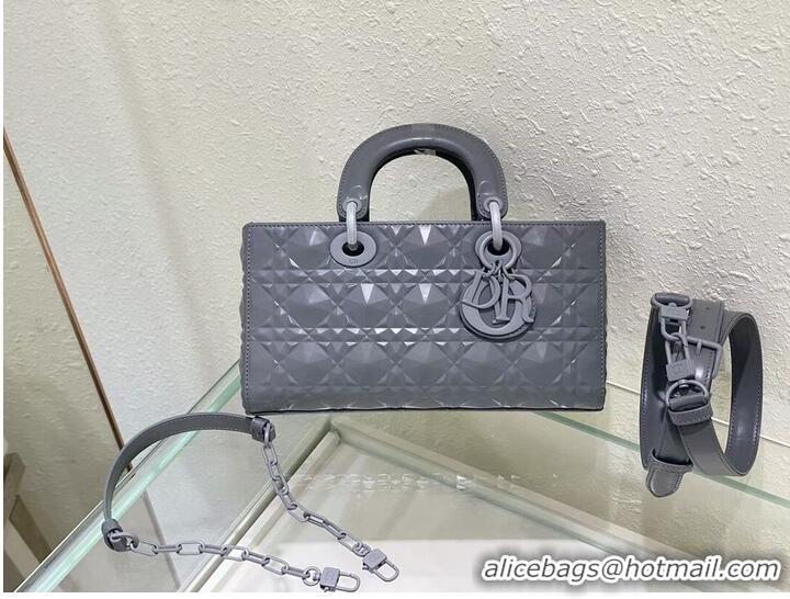 Good Quality MEDIUM LADY DIOR BAG Cannage Lambskin C2811 gray