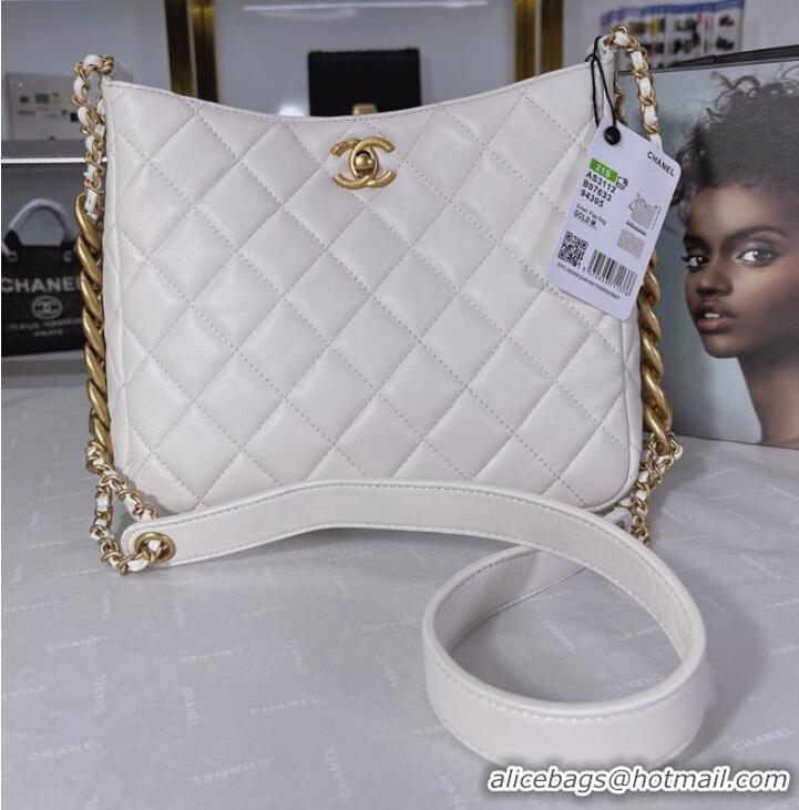 Good Product Chanel Calfskin Shoulder Bag AS3112 White