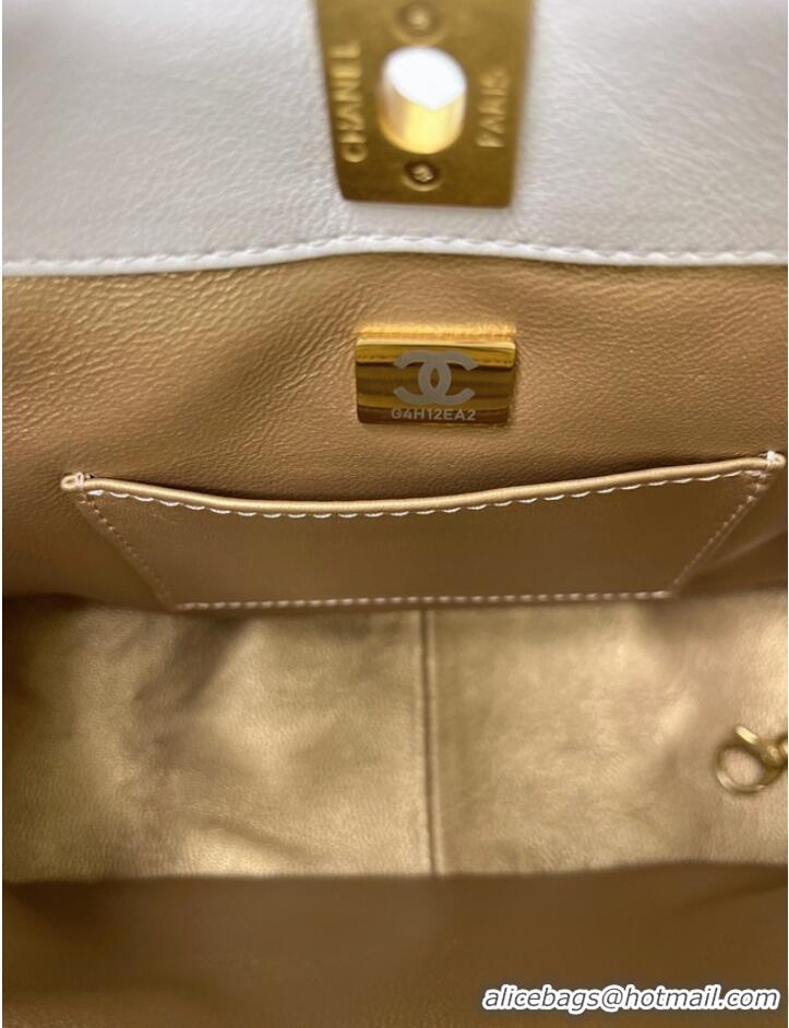 Good Product Chanel Calfskin Shoulder Bag AS3112 White