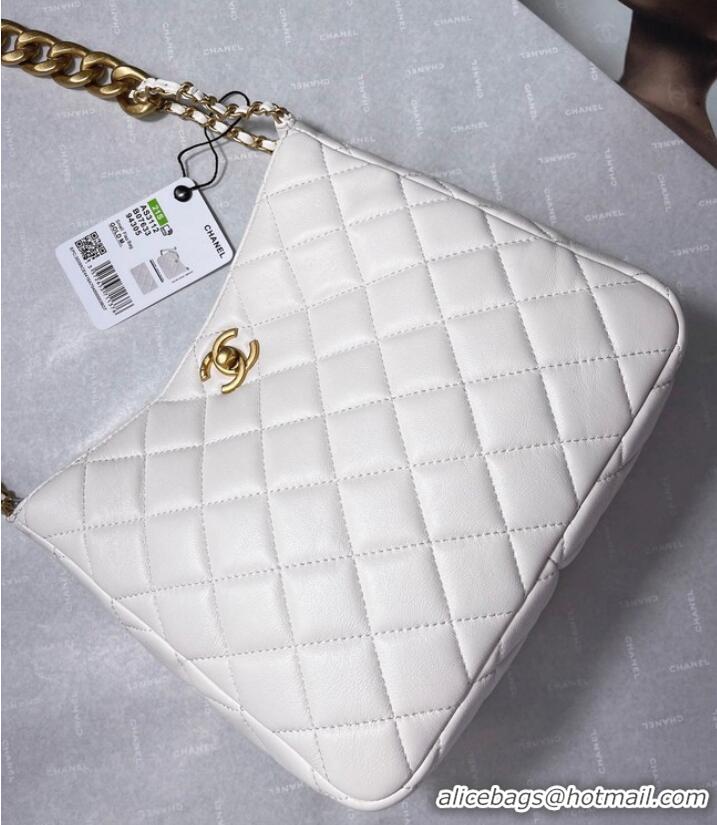 Good Product Chanel Calfskin Shoulder Bag AS3112 White