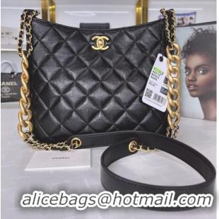 Famous Brand Chanel Calfskin Shoulder Bag AS3112 black