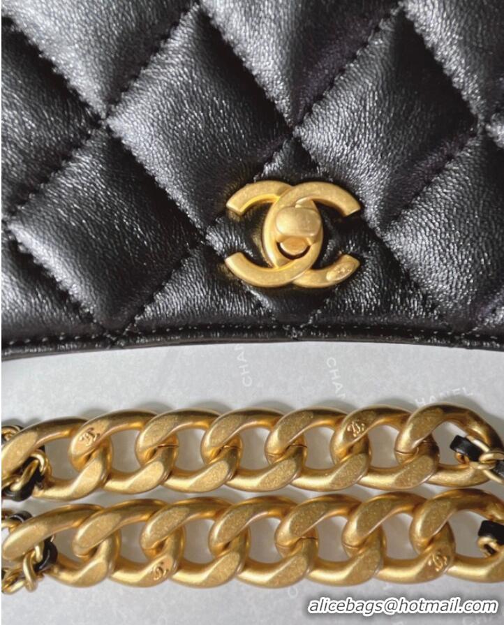 Famous Brand Chanel Calfskin Shoulder Bag AS3112 black