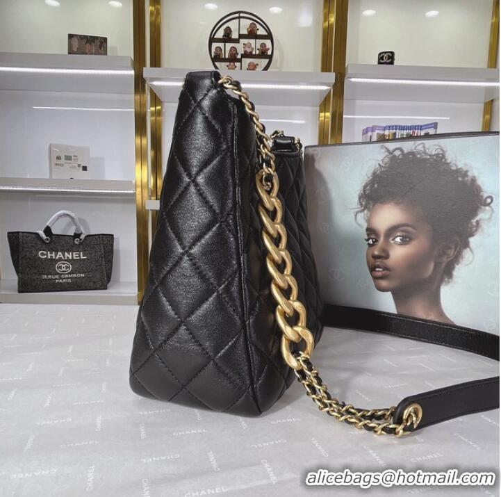 Famous Brand Chanel Calfskin Shoulder Bag AS3112 black