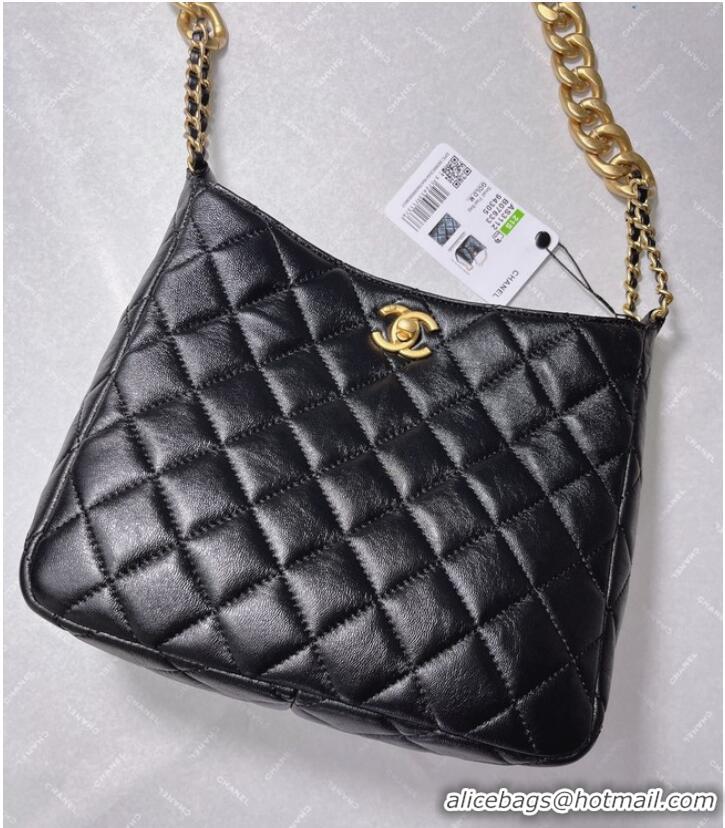 Famous Brand Chanel Calfskin Shoulder Bag AS3112 black