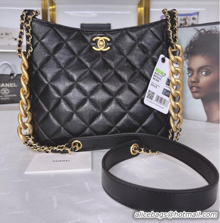 Famous Brand Chanel Calfskin Shoulder Bag AS3112 black