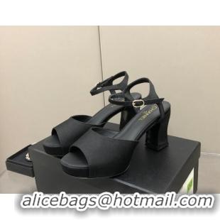 Perfect Chanel Grosgrain High Heel Sandals Black 0321100