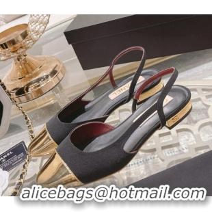 Best Price Chanel Grosgrain Slingback Shoe 2.5cm G31319 Black