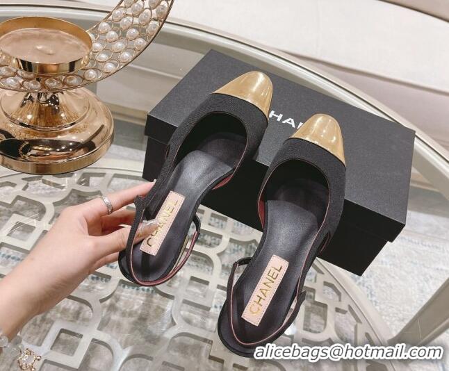 Best Price Chanel Grosgrain Slingback Shoe 2.5cm G31319 Black