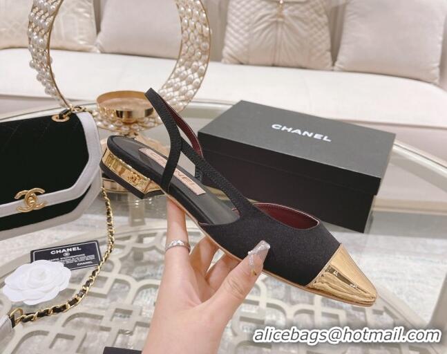 Best Price Chanel Grosgrain Slingback Shoe 2.5cm G31319 Black