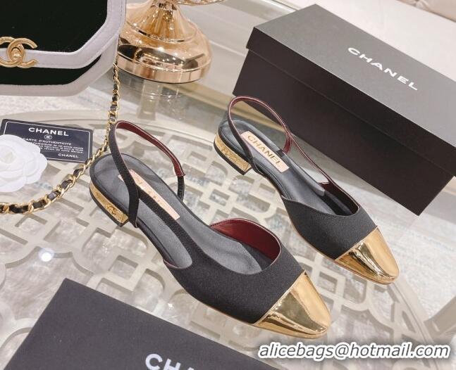 Best Price Chanel Grosgrain Slingback Shoe 2.5cm G31319 Black