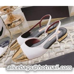 Unique Style Chanel Grosgrain Slingback Shoe 2.5cm G31319 White