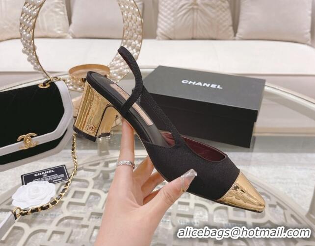 Good Looking Chanel Grosgrain Slingback Pumps 6.5cm G31318 Black