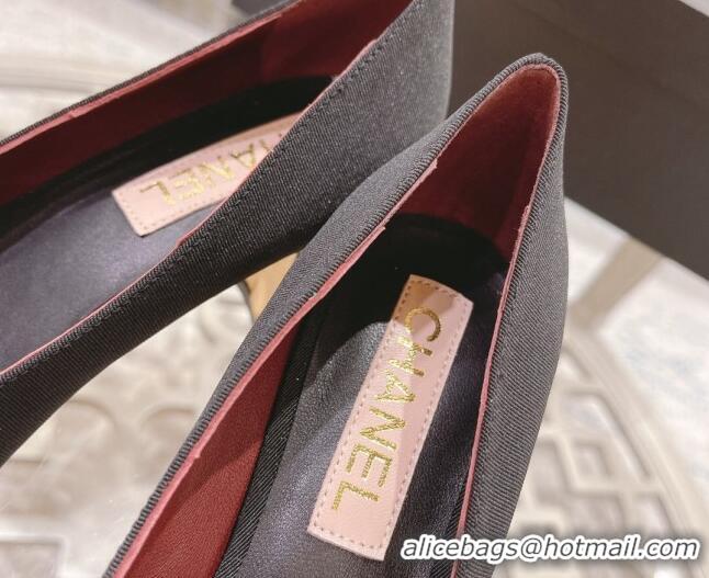 Good Quality Chanel Grosgrain Medium Heel Pumps 6.5cm Black 0321110