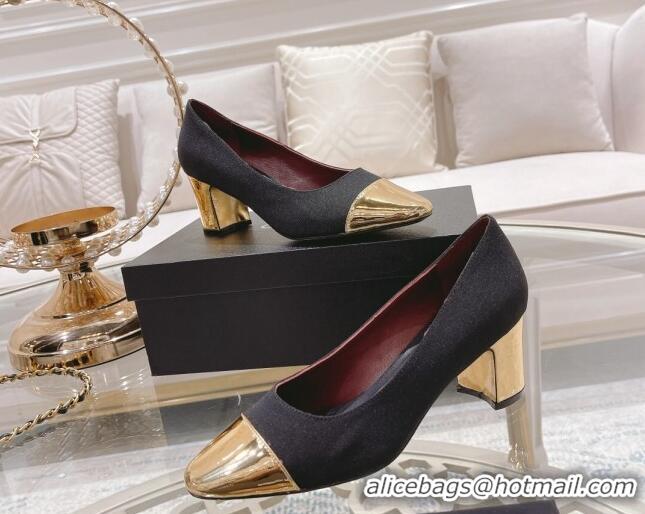 Good Quality Chanel Grosgrain Medium Heel Pumps 6.5cm Black 0321110