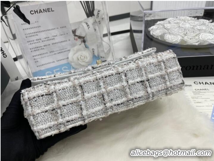 Market Sells CHANEL Tweed Braided Sheepskin & Gold-Tone Metal AS01112-1 Gray