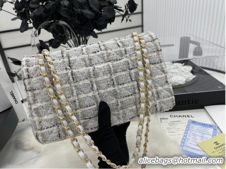 Market Sells CHANEL Tweed Braided Sheepskin & Gold-Tone Metal AS01112-1 Gray