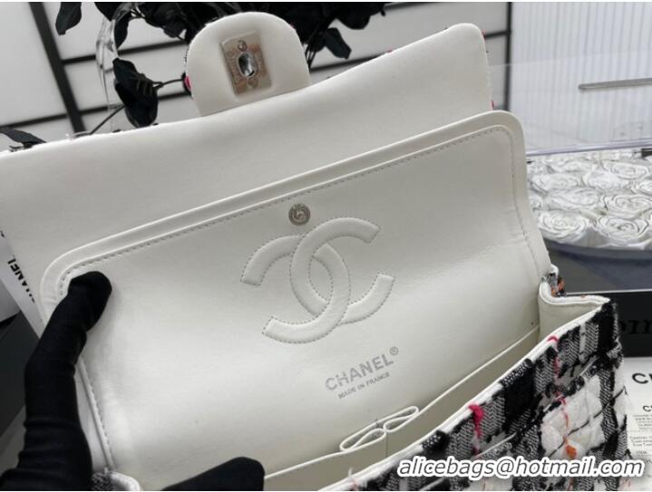 AAAAA Discount CHANEL Tweed Braided Sheepskin & Gold-Tone Metal AS01112-2 black&white