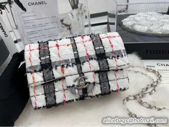 Inexpensive CHANEL Tweed Braided Sheepskin & Gold-Tone Metal AS01116-2 black&white