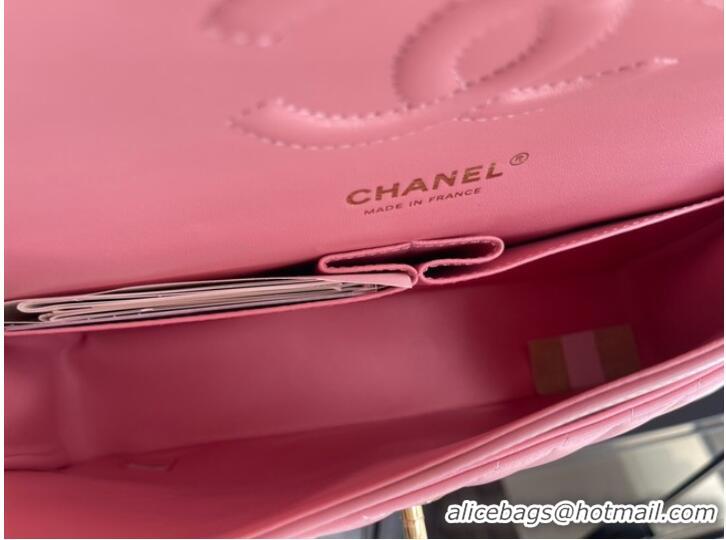 Famous Brand Chanel classic handbag Lambskin & gold Metal V01112 pink