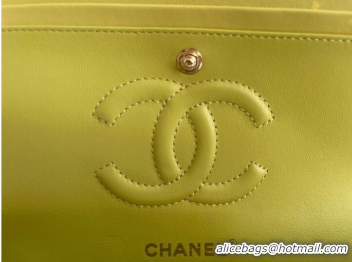 Luxury Discount Chanel classic handbag Lambskin & gold Metal V01112 yellow