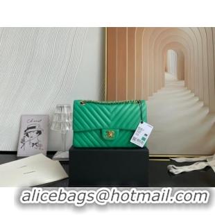 Good Quality Chanel classic handbag Lambskin & gold Metal V01112 green