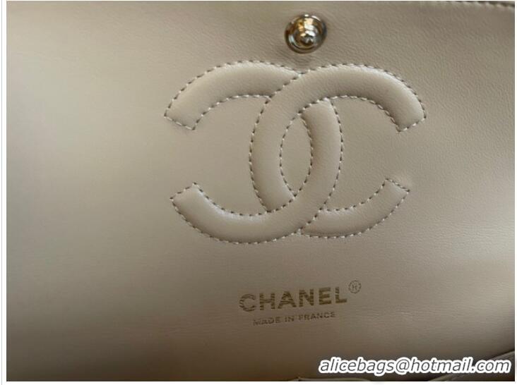 Unique Grade Chanel classic handbag Lambskin & silver Metal V01112 brown