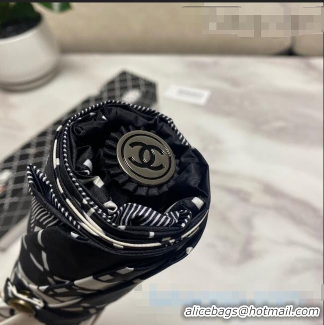 Buy Cheapest Chanel Camellia Umbrella CC1217 Black 2021