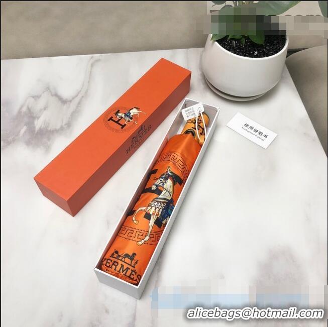 Luxury Discount Hermes H Horse Umbrella HE1218 Orange 2021