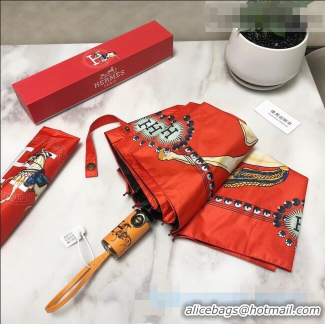 Free Shipping Promotional Hermes H Horse Umbrella HE1218 Red 2021