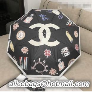 Reasonable Price Chanel CC Print Umbrella CC1225 Black 2021