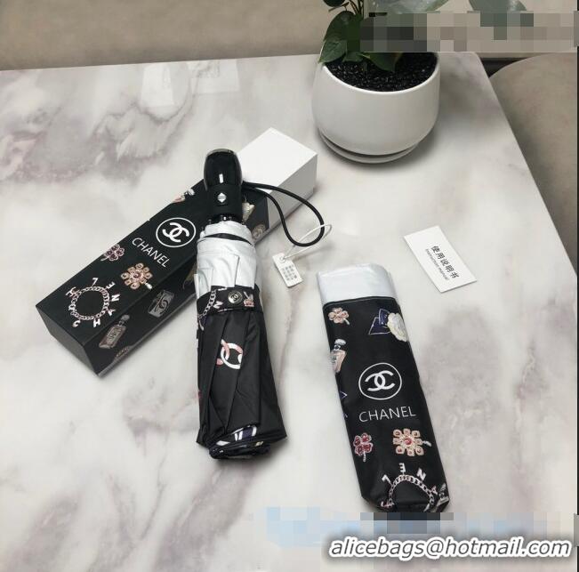 Reasonable Price Chanel CC Print Umbrella CC1225 Black 2021