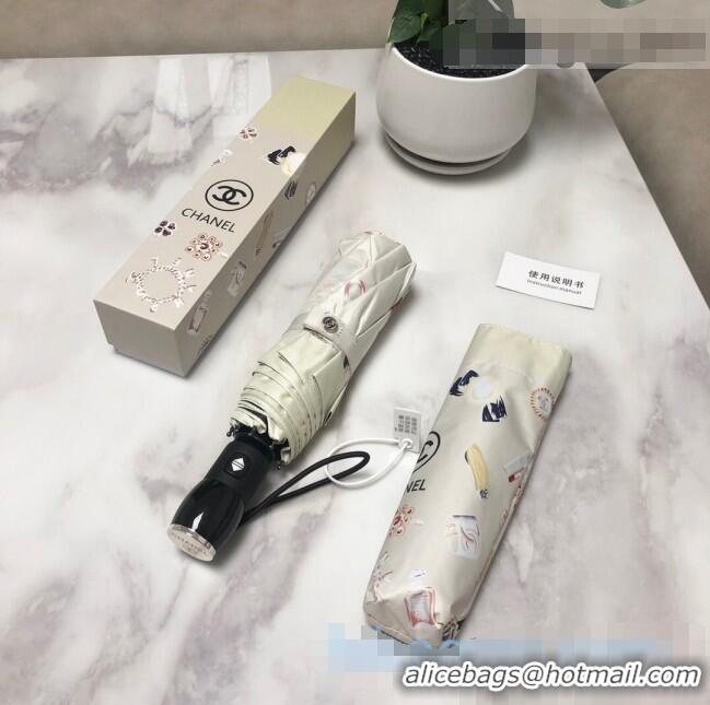 Promotional Chanel CC Print Umbrella CC1225 Apricot 2021