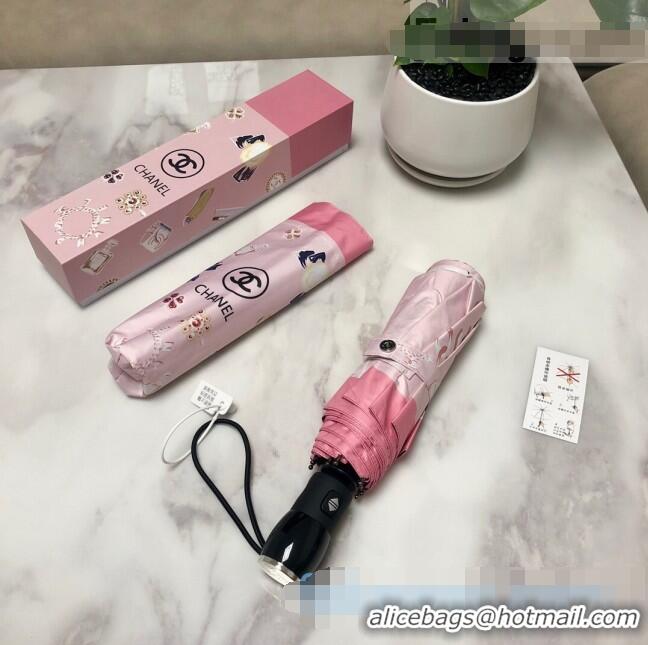 Super Quality Chanel CC Print Umbrella CC1225 Pink 2021