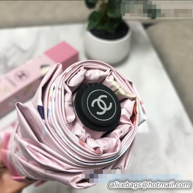 Super Quality Chanel CC Print Umbrella CC1225 Pink 2021