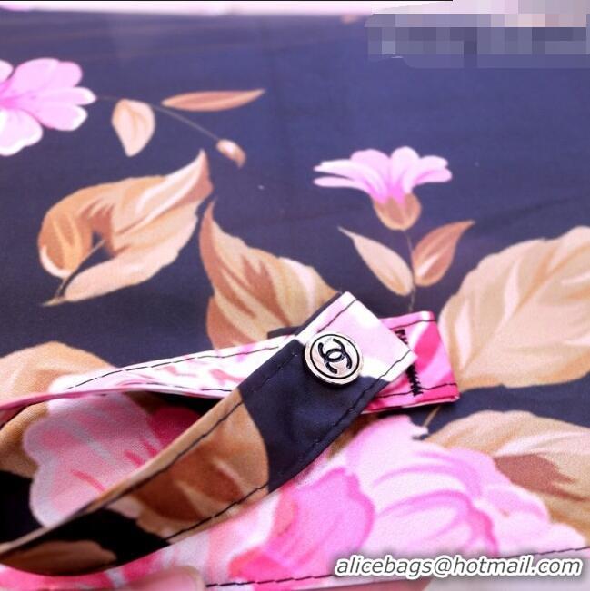 Buy Fashionable Chanel Flora Umbrella CC1232 Black 2021