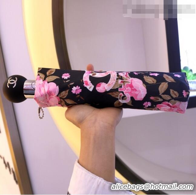 Buy Fashionable Chanel Flora Umbrella CC1232 Black 2021