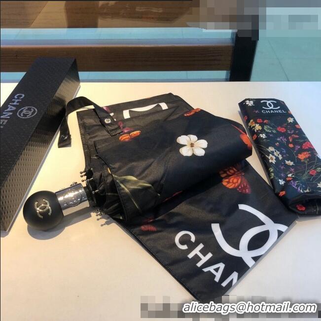 Unique Discount Chanel Flora Umbrella C2564 Black 2021