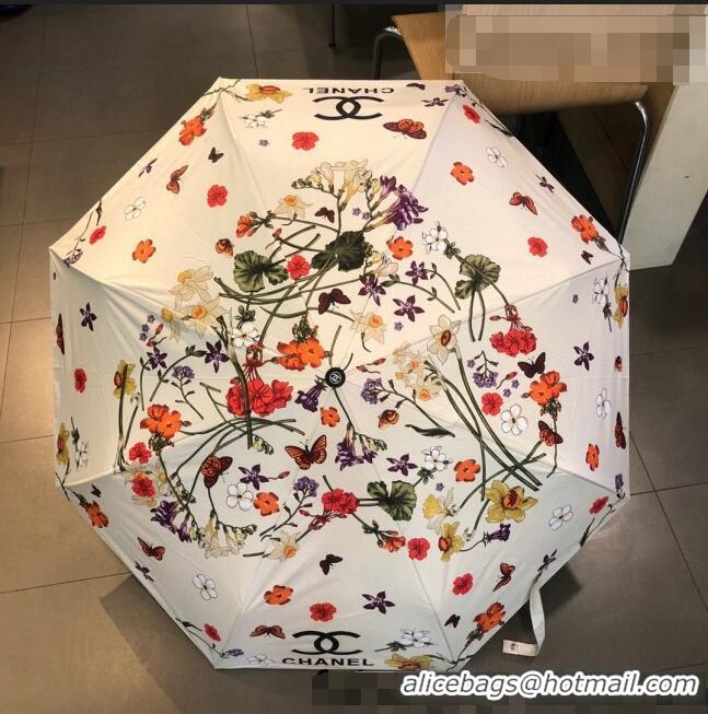 Shop Grade Chanel Flora Umbrella C2564 White 2021