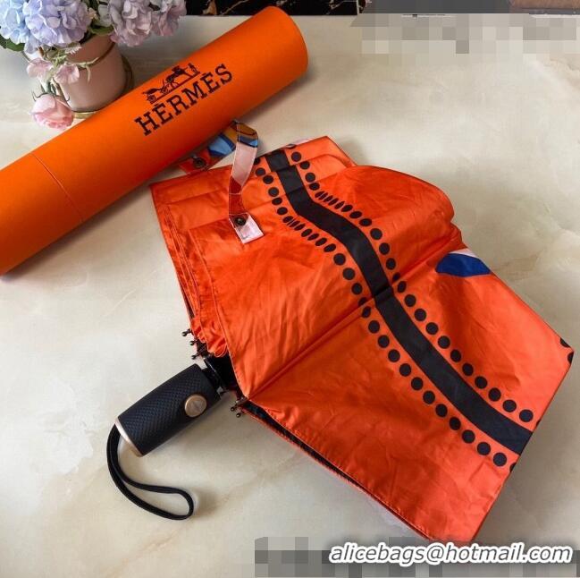 Luxury Cheap Hermes War House Umbrella H2564 Orange 2021